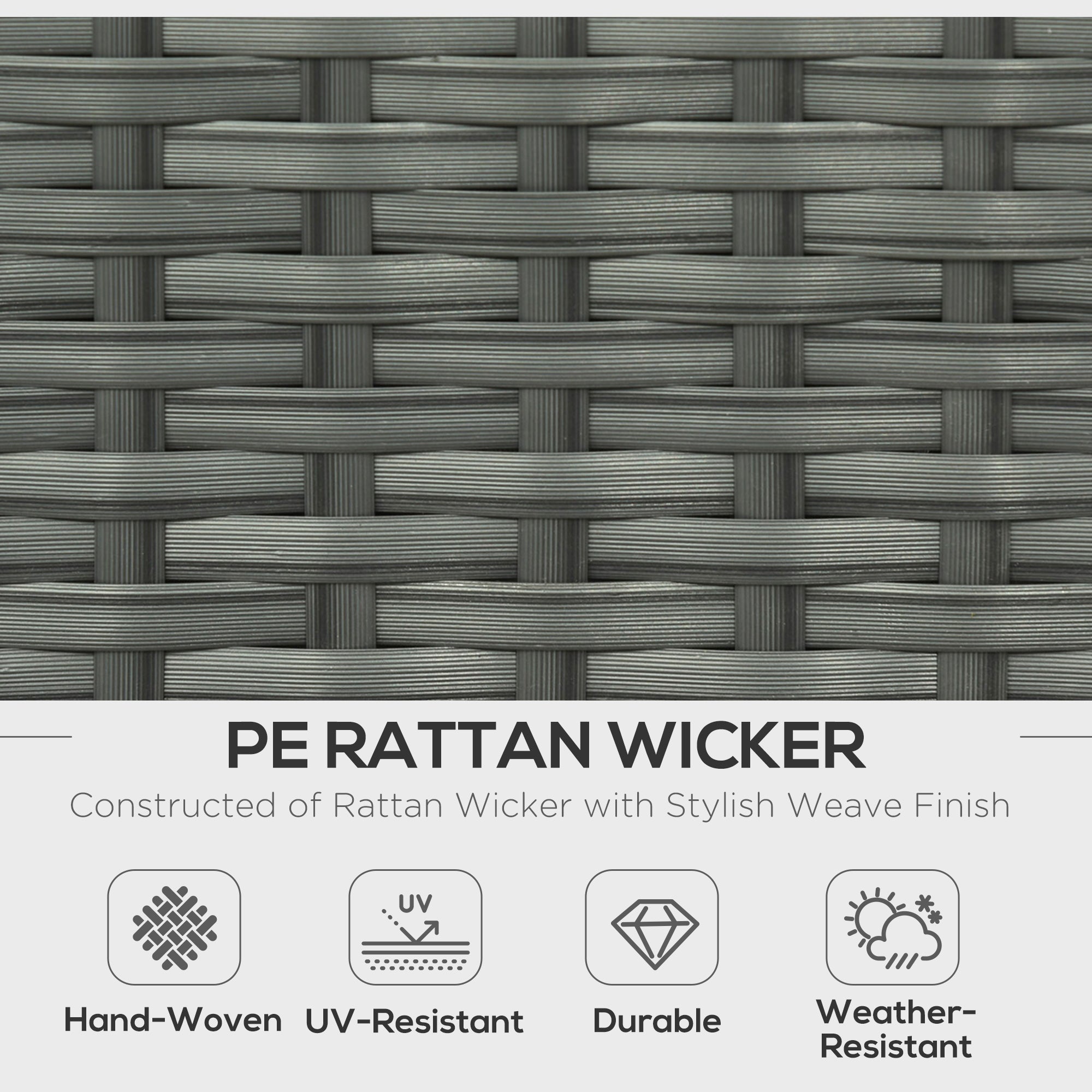 Six-piece Outdoor Rattan Dining Sofa Set with Reclining Armchairs, Grey