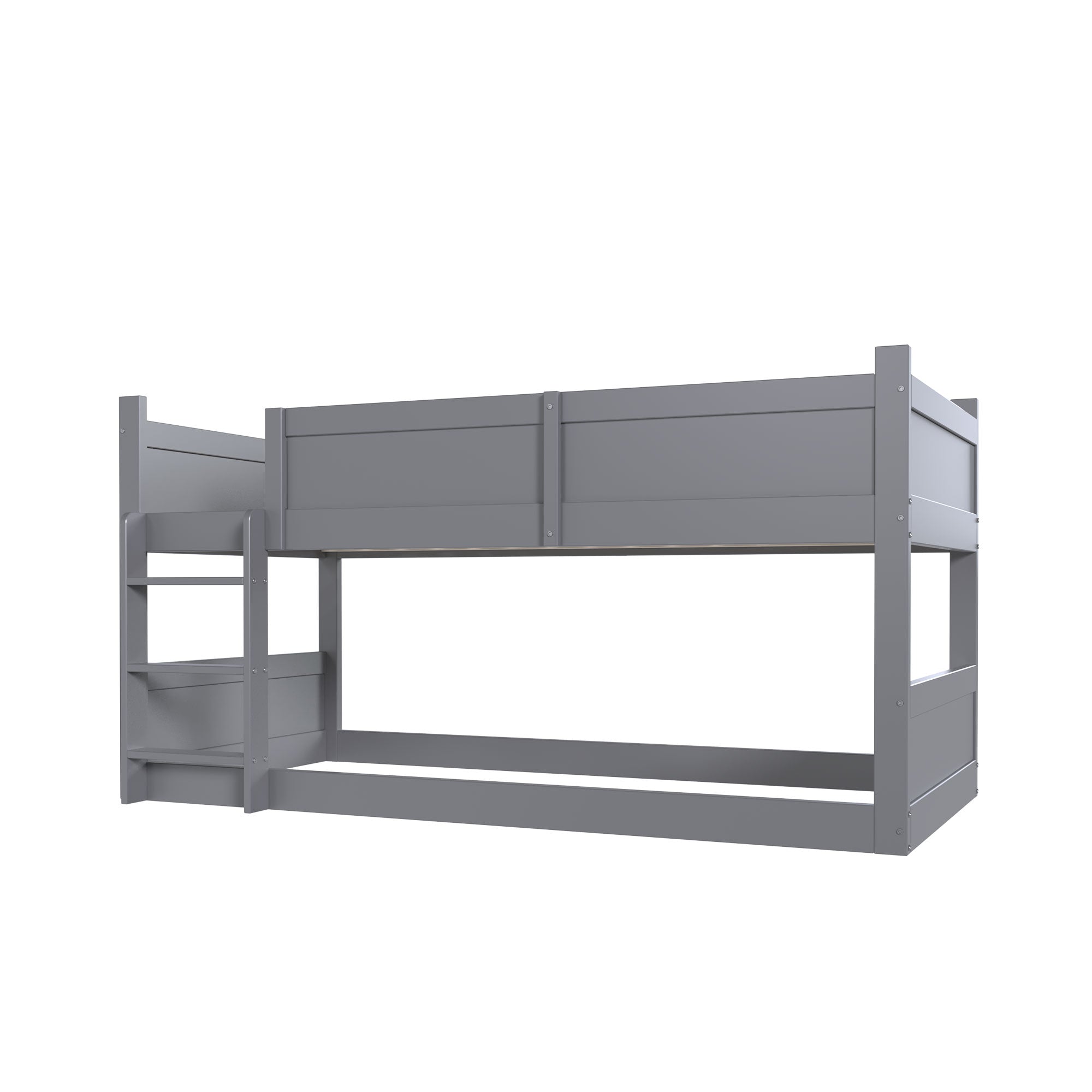 Triple Bedroom Bed 90x200cm Bunk High Fence Solid Wood, Grey