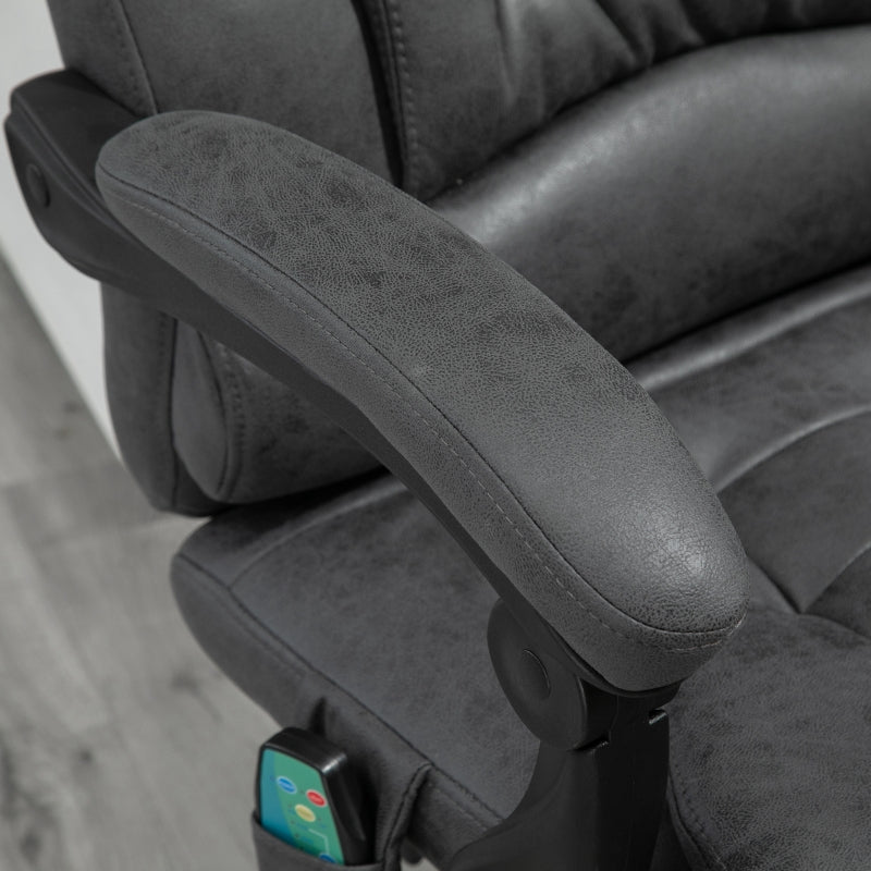 Vinsetto Office Chair, Massage, Heat, Ergonomic, Footrest, Polyester, Grey