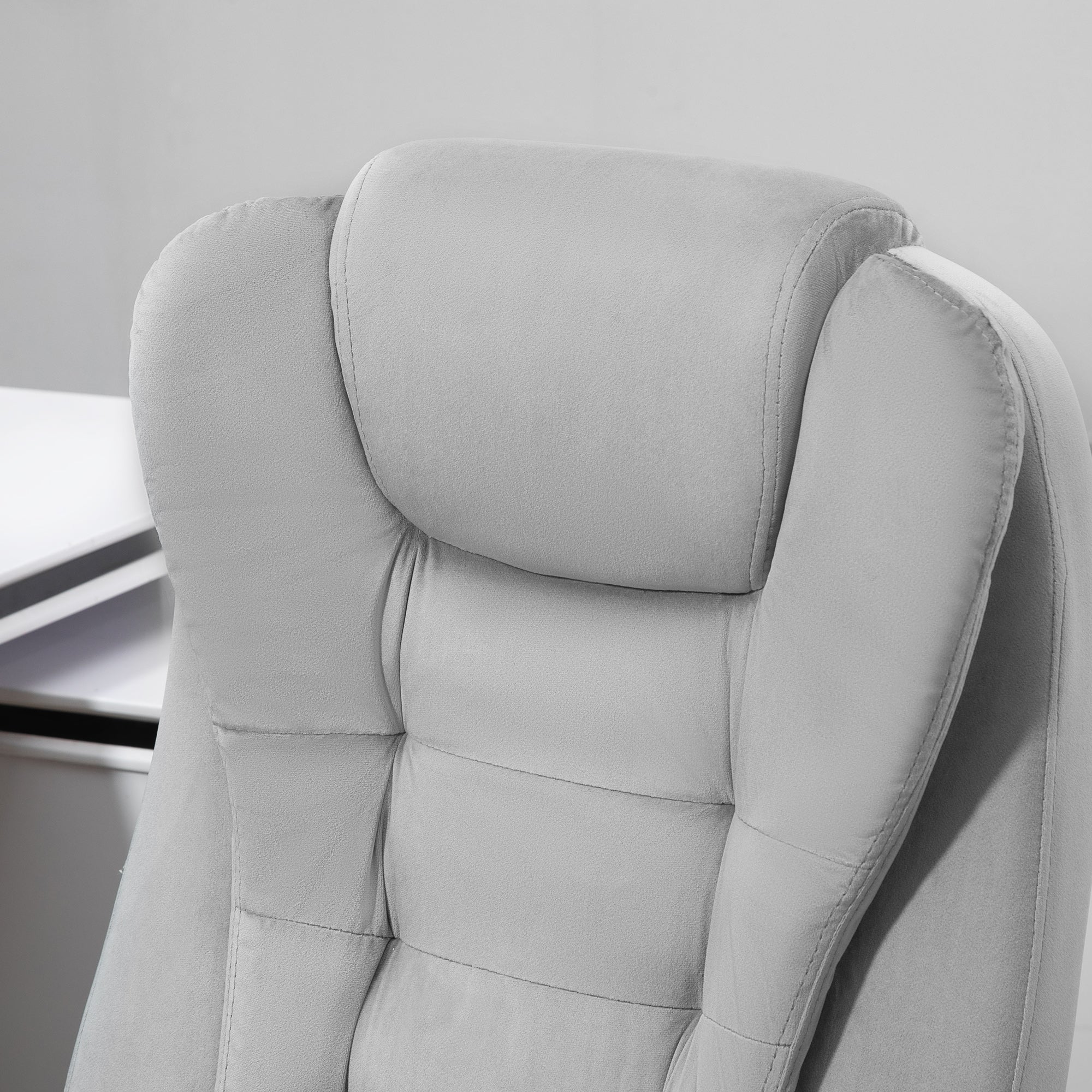 Vinsetto Massage Office Chair, Ergonomic Height Adjustable, Grey