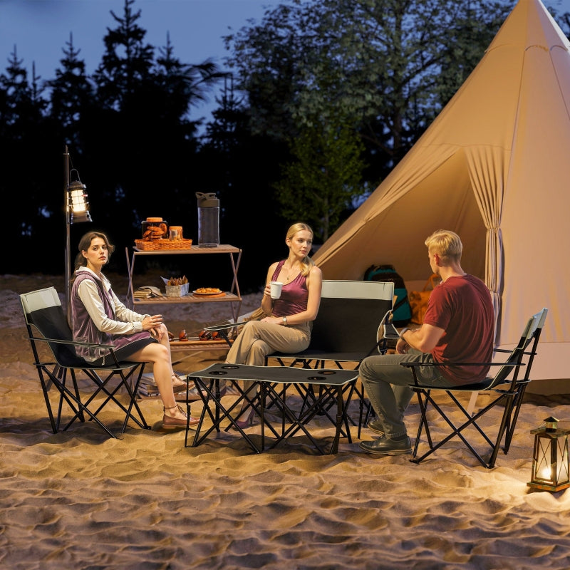 Four-Piece Portable Folding Picnic Table Set - Grey