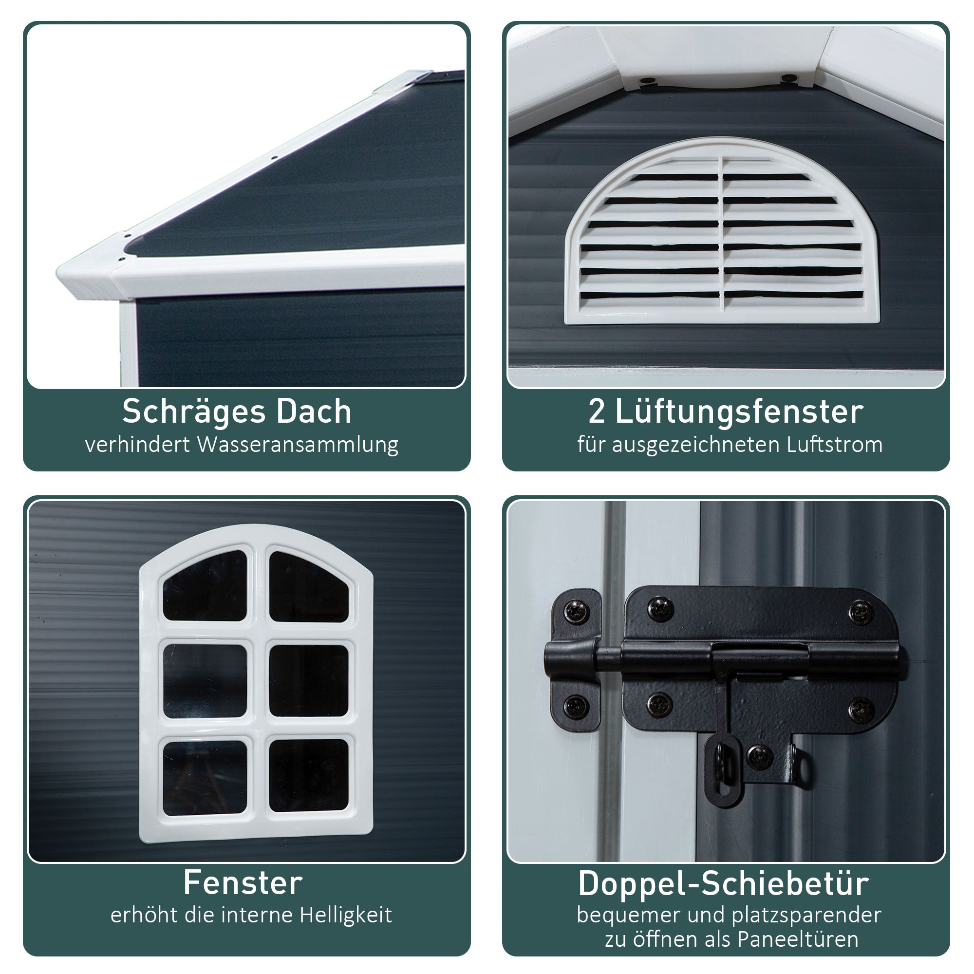 Garden Shed with Ventilation Window, Lean-to Metal, Grey – Rathwood Store