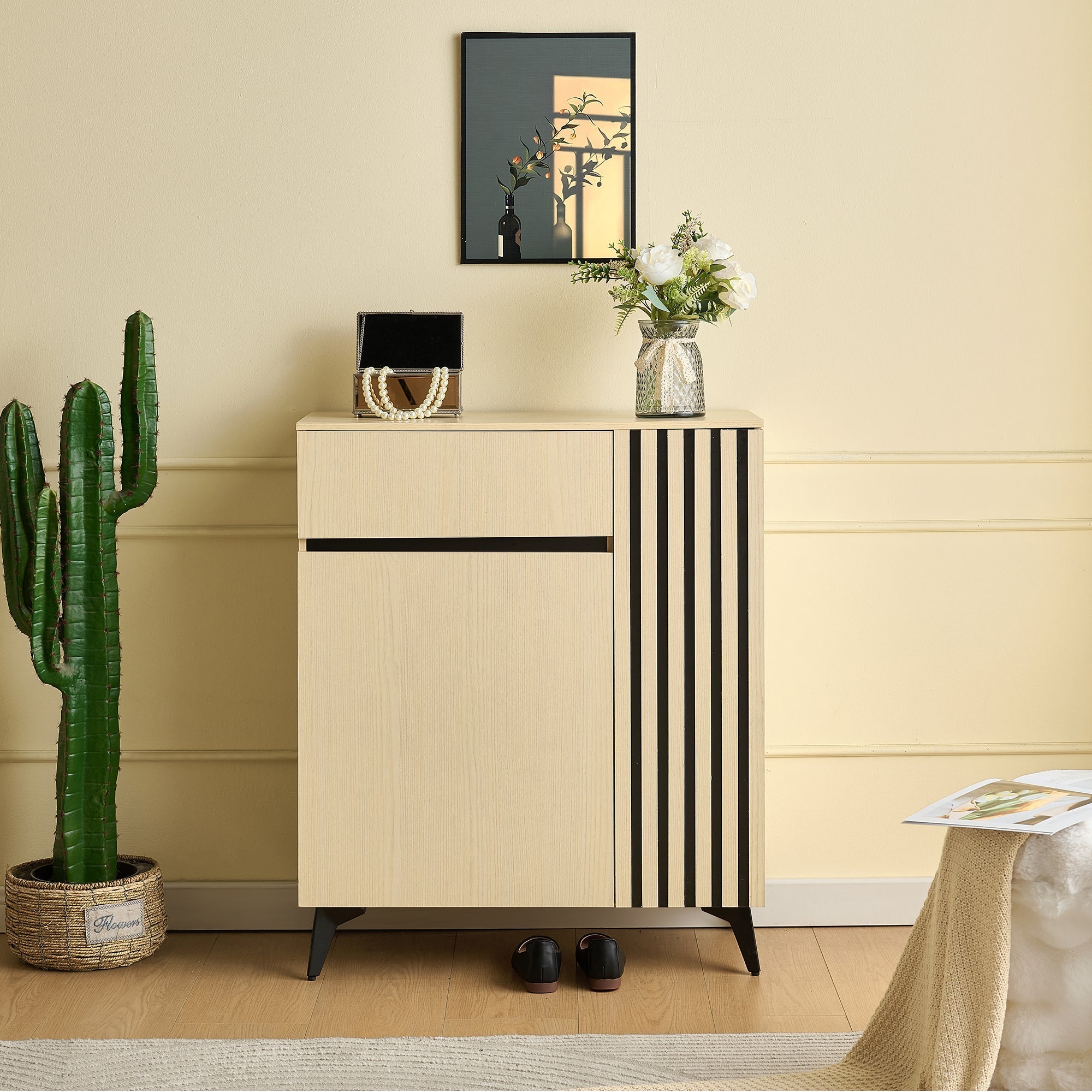 Sideboard Shoe Cabinet 2 Doors 1 Drawer Adjustable Shelves