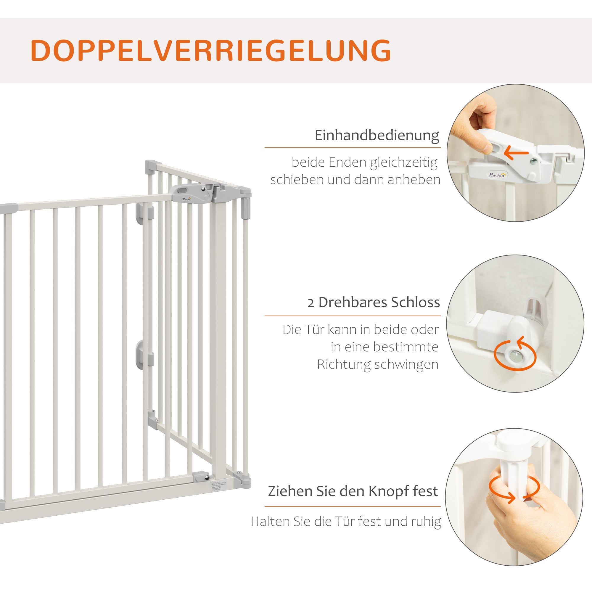 Hundebarriere, konfigurierbar, faltbar, mit automatischer Tür, Metall