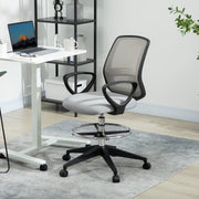 Draughtsman Office Chair with Footrest, Light Grey