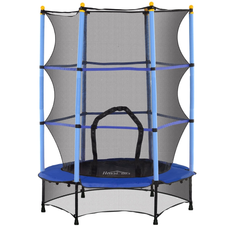 Kids Trampoline with Safety Enclosure, 4.6FT/55" Blue