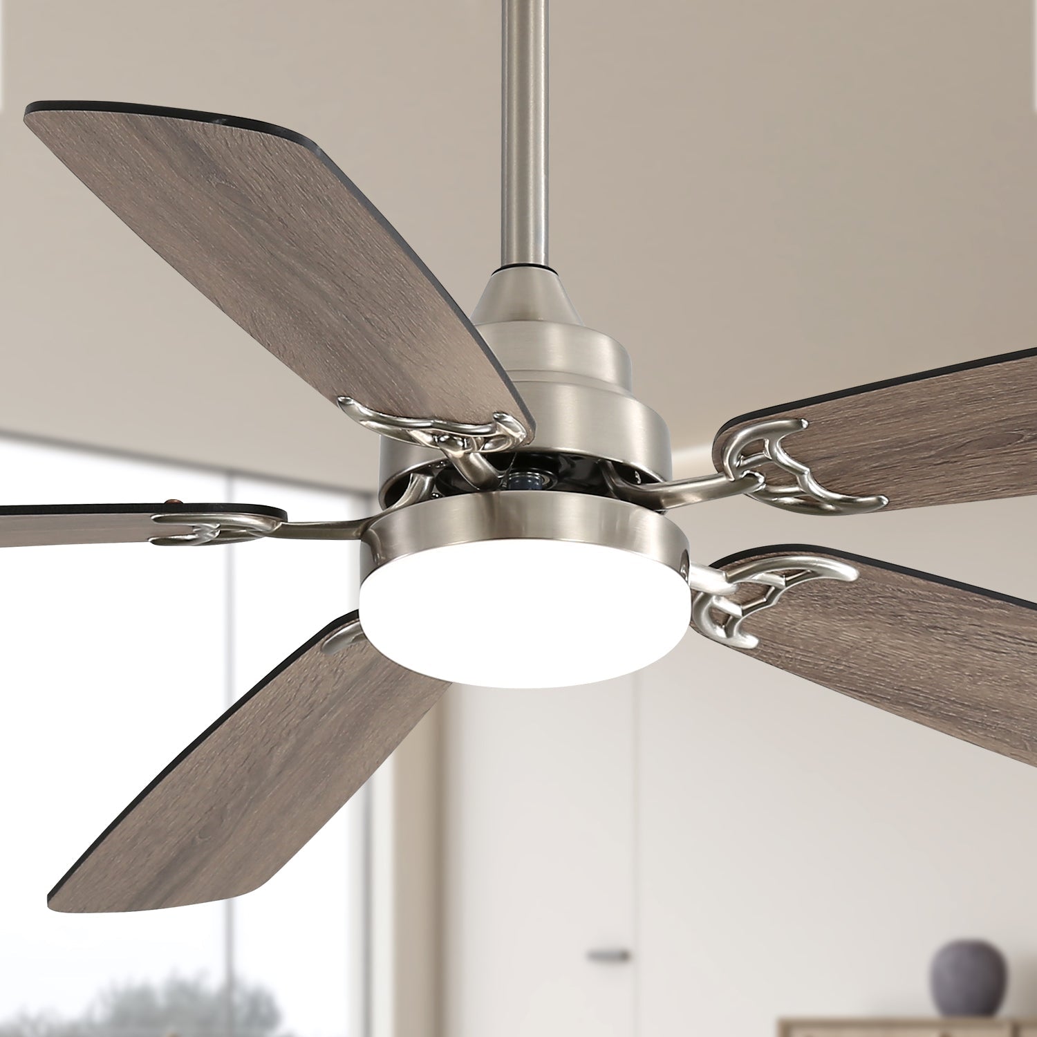 Classic Ceiling Fan, 52-inch LED Light, 6 Speed, 5 Blades, Remote Control, DC Motor