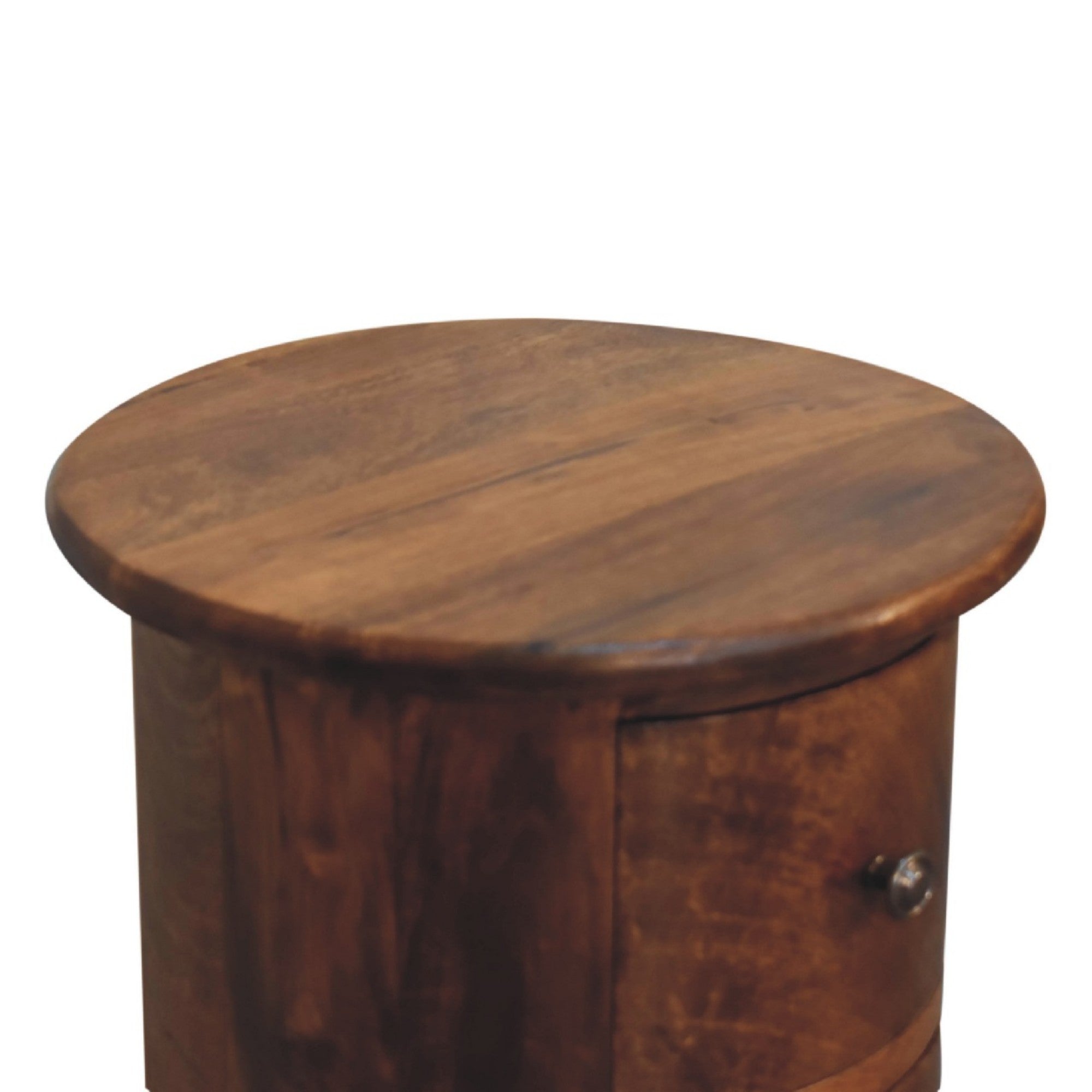 Solid Wood Mini Drum Chest with 3 Drawers, Dark Brown