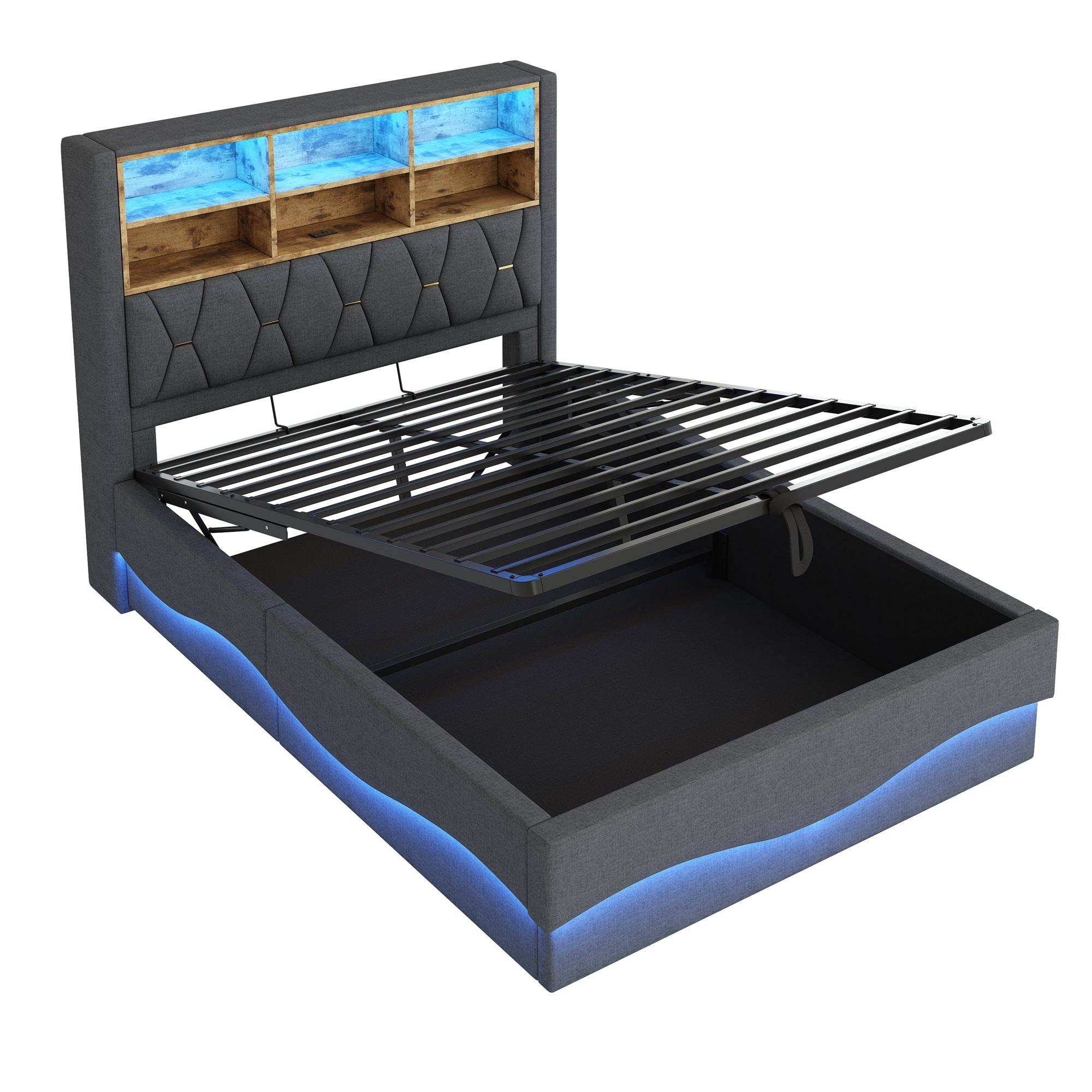 N623P284662E Multifunctional Upholstered Bed (140 x 200 cm)
