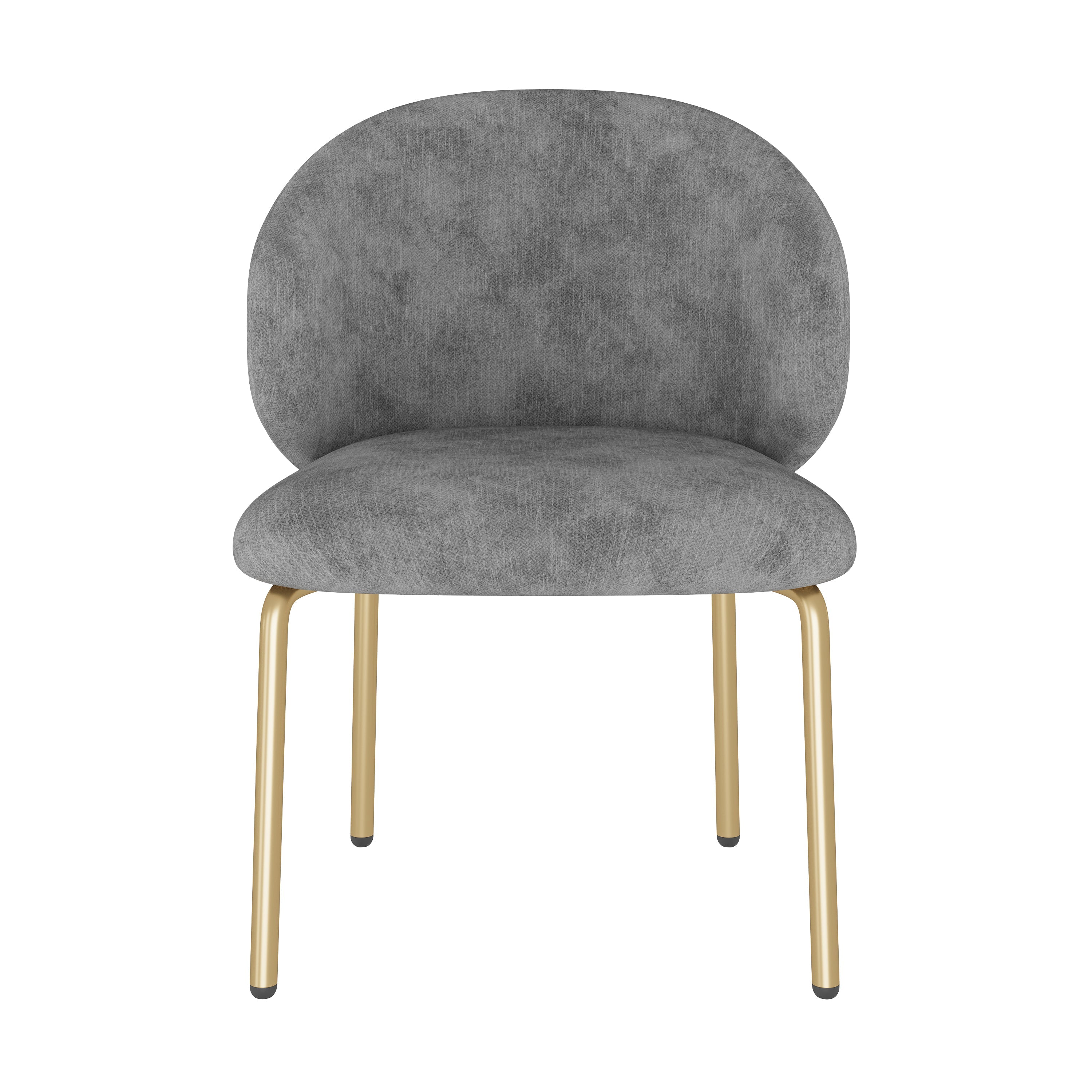 Dining/Lounge Chair Gold Legs Chenille Grey