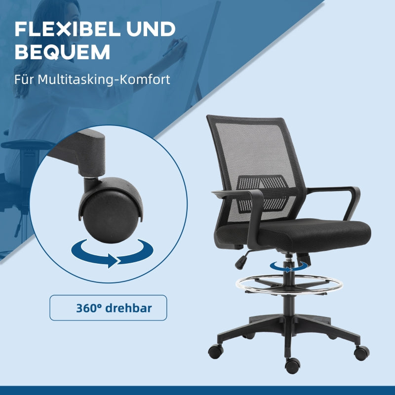 Vinsetto Office Chair Ergonomic Desk Swivel Chair Mesh Black