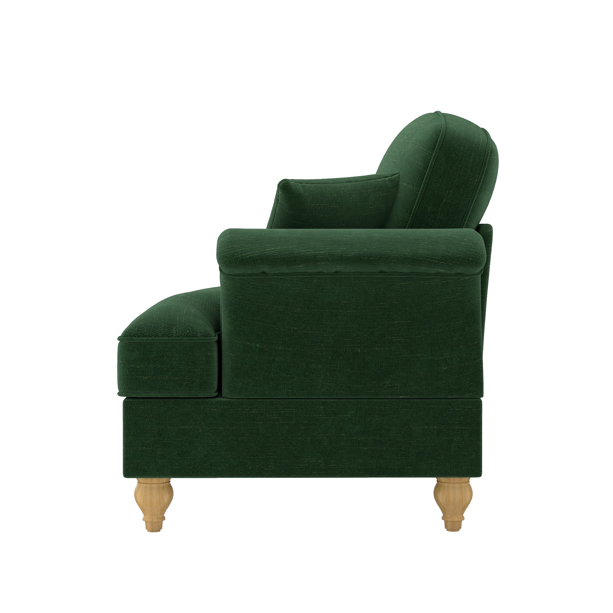 Windsor Cloud Sofa with Removable Ruffle Skirt and Cushion, Chenille Green