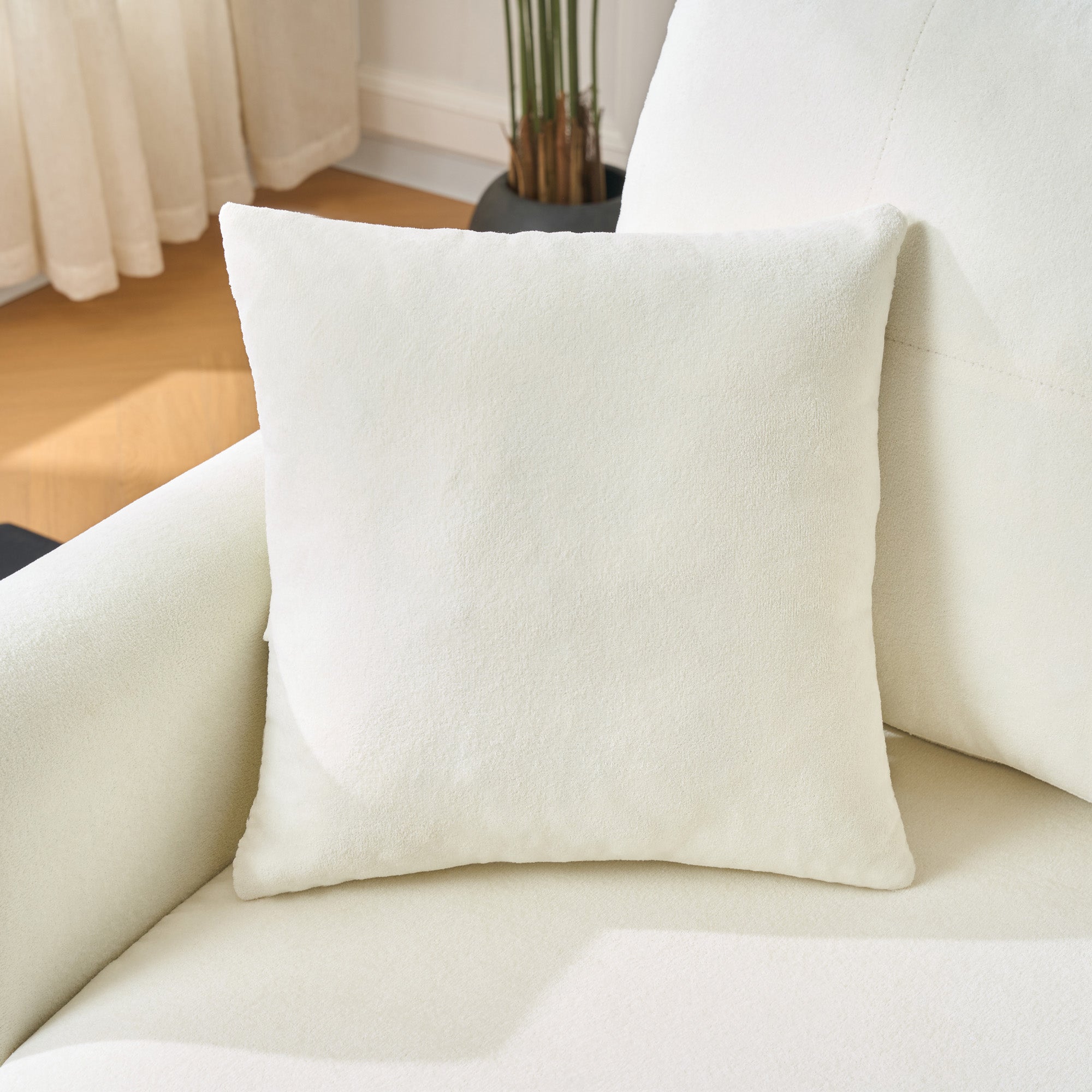 U-shaped Corner Sofa Sleeper Storage Couch - Chenille Beige