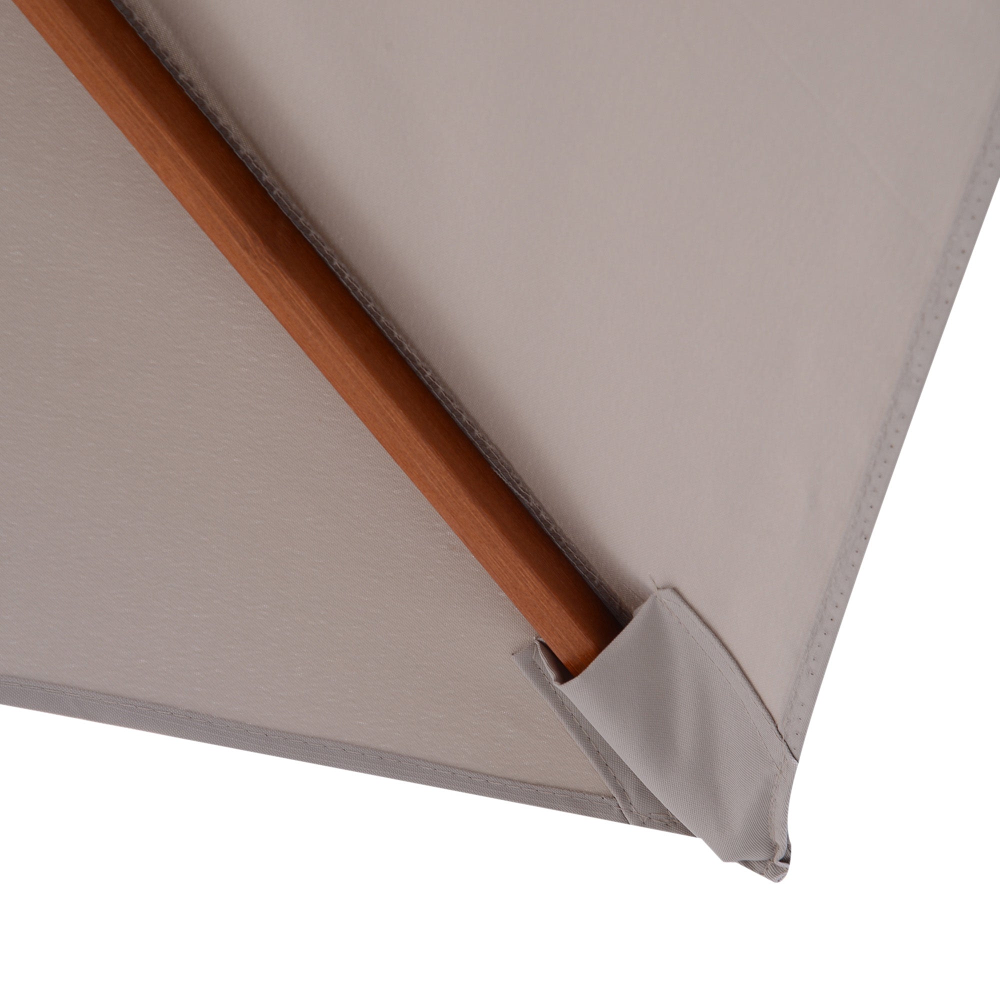 Parasol Foldable 3-Stage Adjustable Garden Beach Shade Fir Wood/Polyester Grey