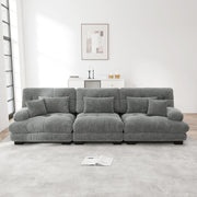 3-Seater Modular Corner Sofa, Deep Seat Sofa Bed, Chenille Grey