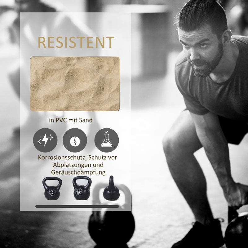 Kettlebell 10 kg Dumbbell Sand Filled Black