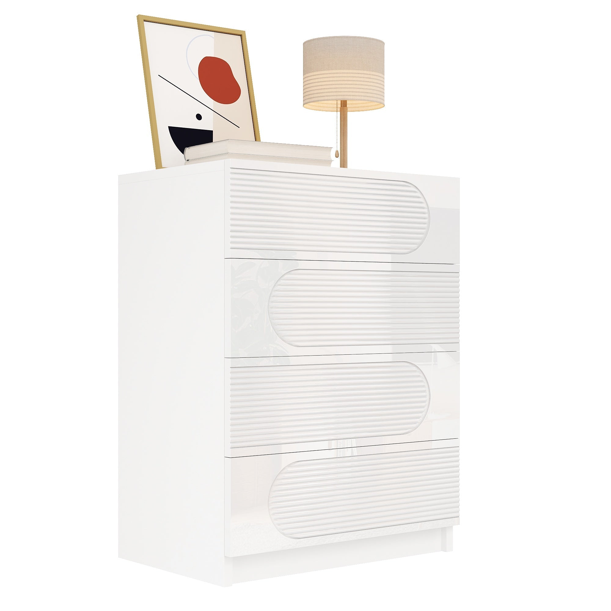 Modern 4-Drawer Storage Cabinet Full Extension Organizer