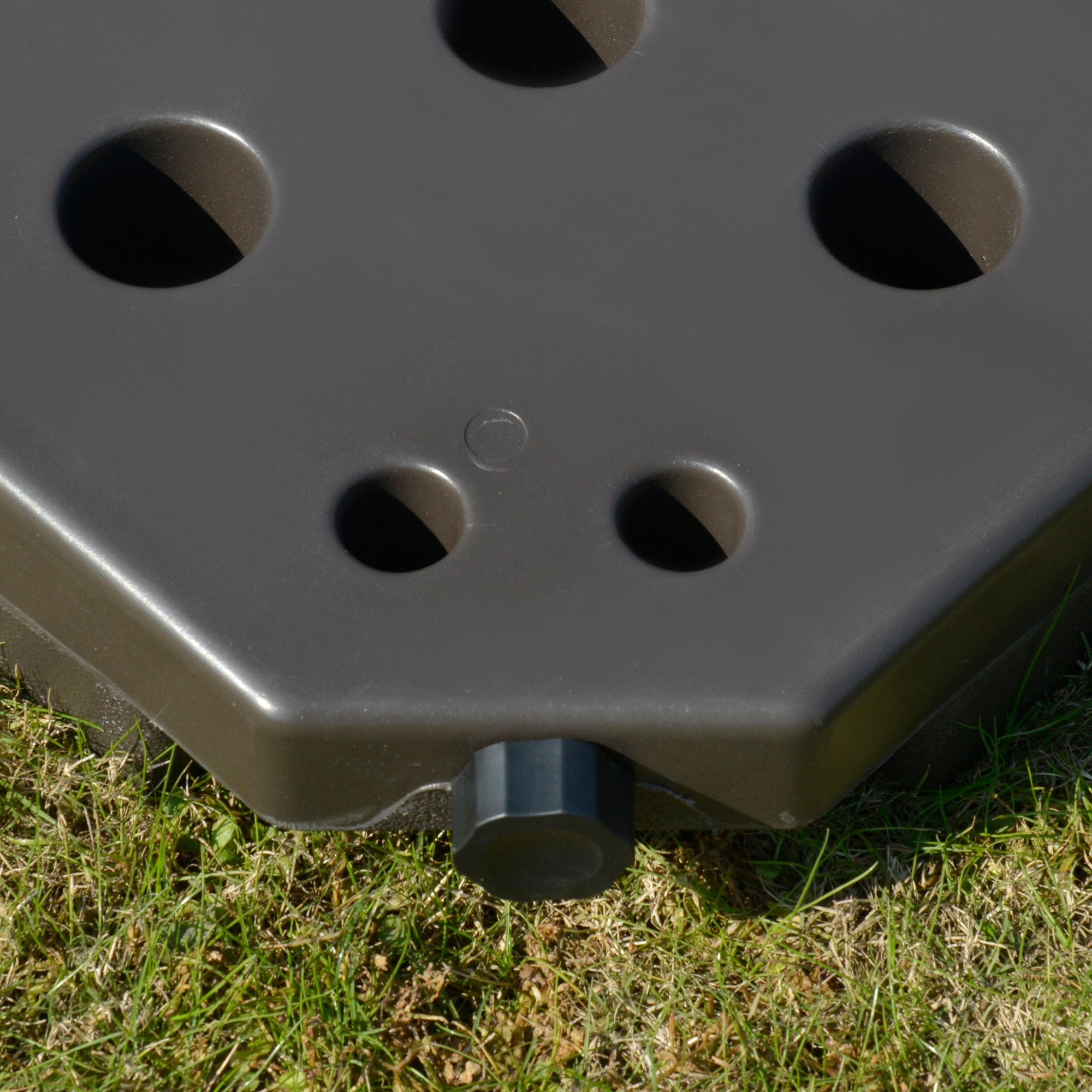 Parasol Base Fillable 17kg Water/25kg Sand HDPE, Coffee Color