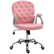 Executive Office Chair Ergonomically Padded Backrest Pink PU