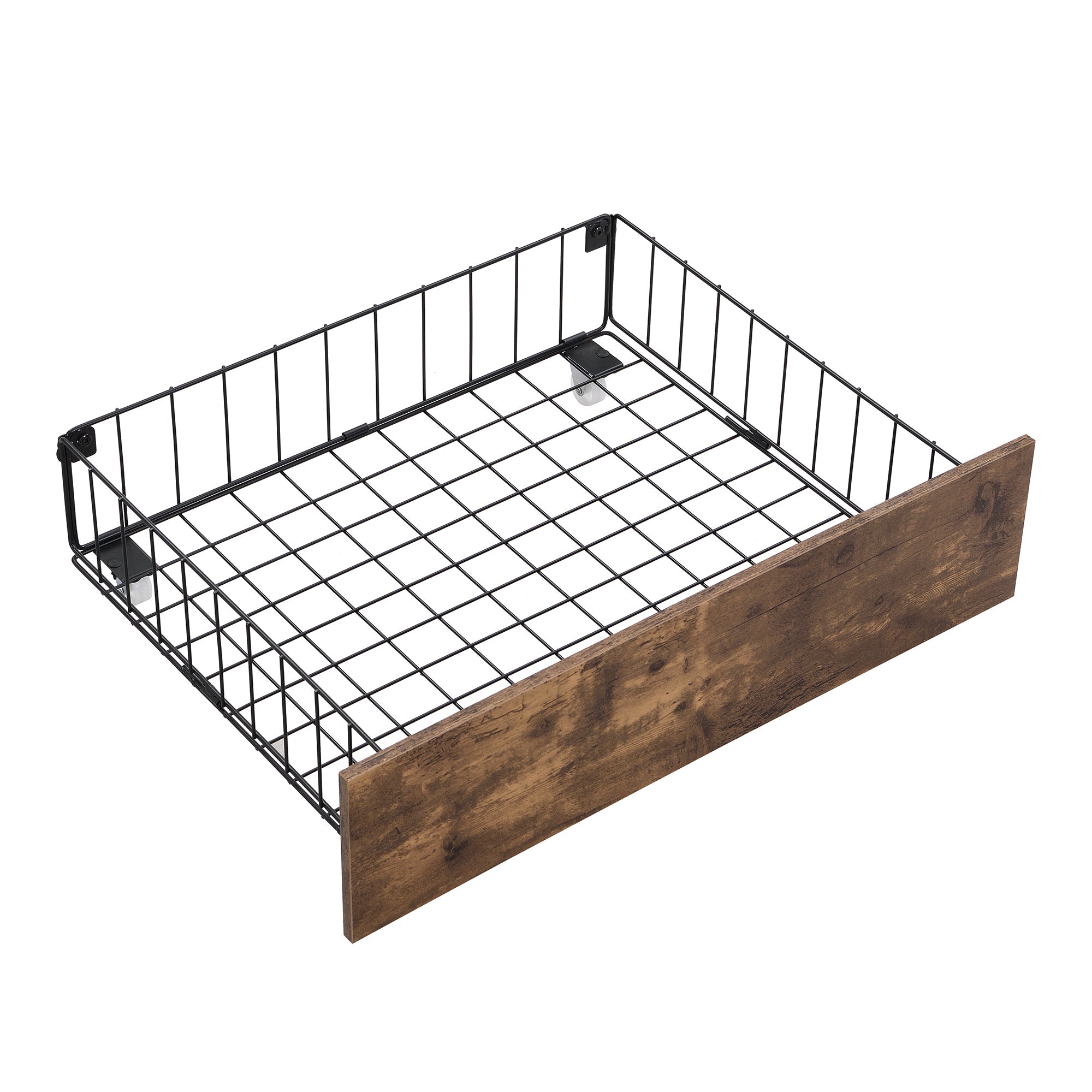 N634P199603A Storage Headboard Bed with 2 Drawers, Wood Grain Finish