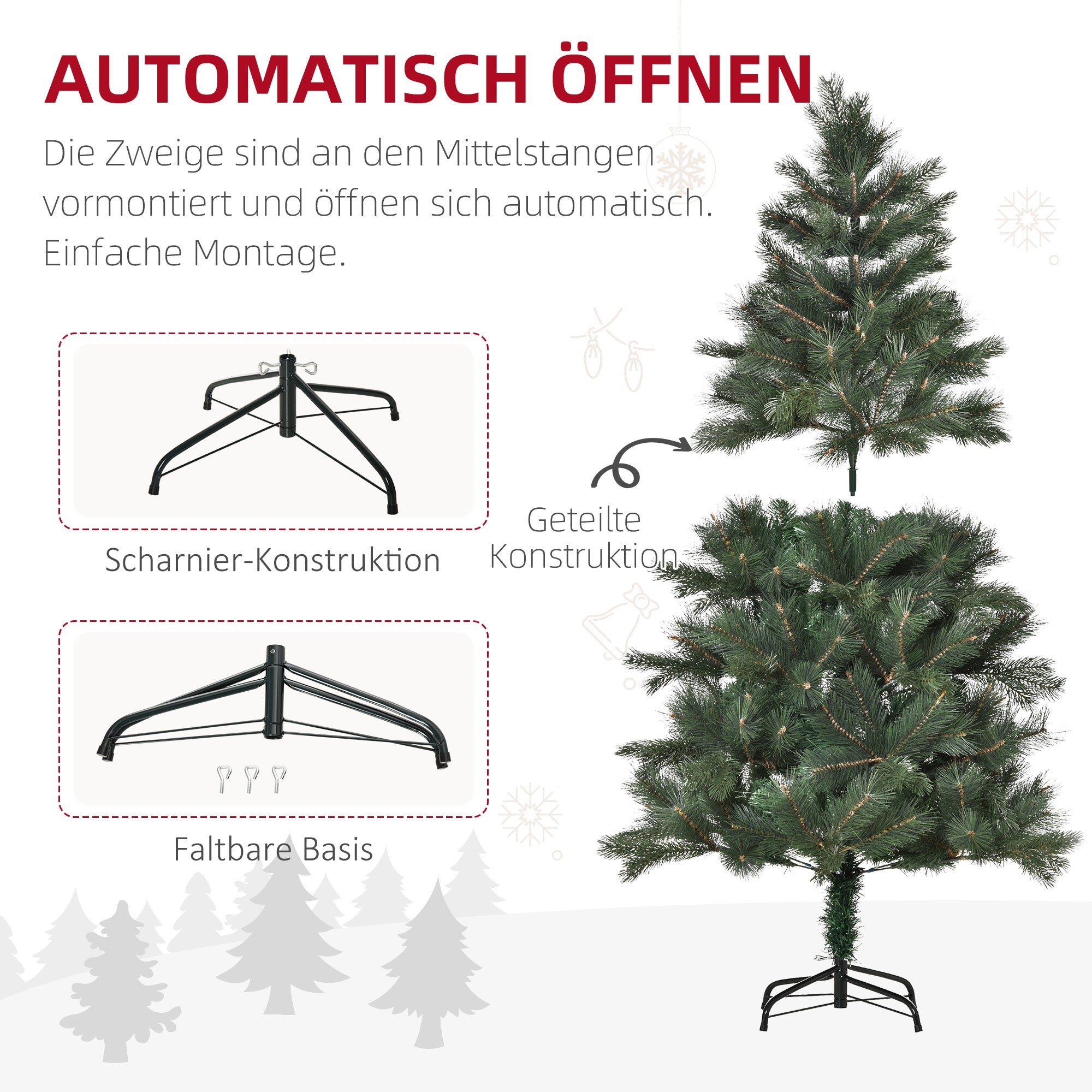 Christmas Tree, Artificial Fir, 90 x 180 cm, Green