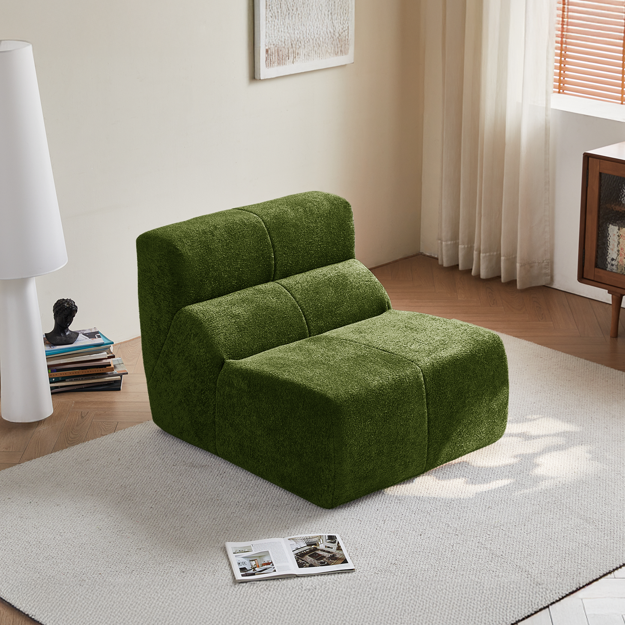 Luxury Cloud-Soft Single Sofa Chair, Raindrop Velvet