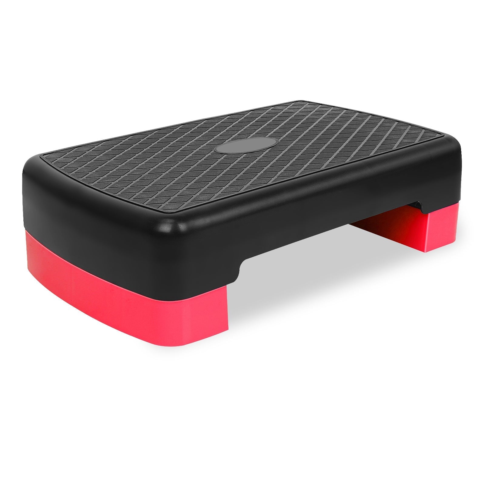 Fitness Step Platform Aerobic Stepper, 45.72cm Height Adjustable 10.16-15.24cm, Red