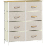 Chest of Drawers, Eight Fabric Drawers - Beige