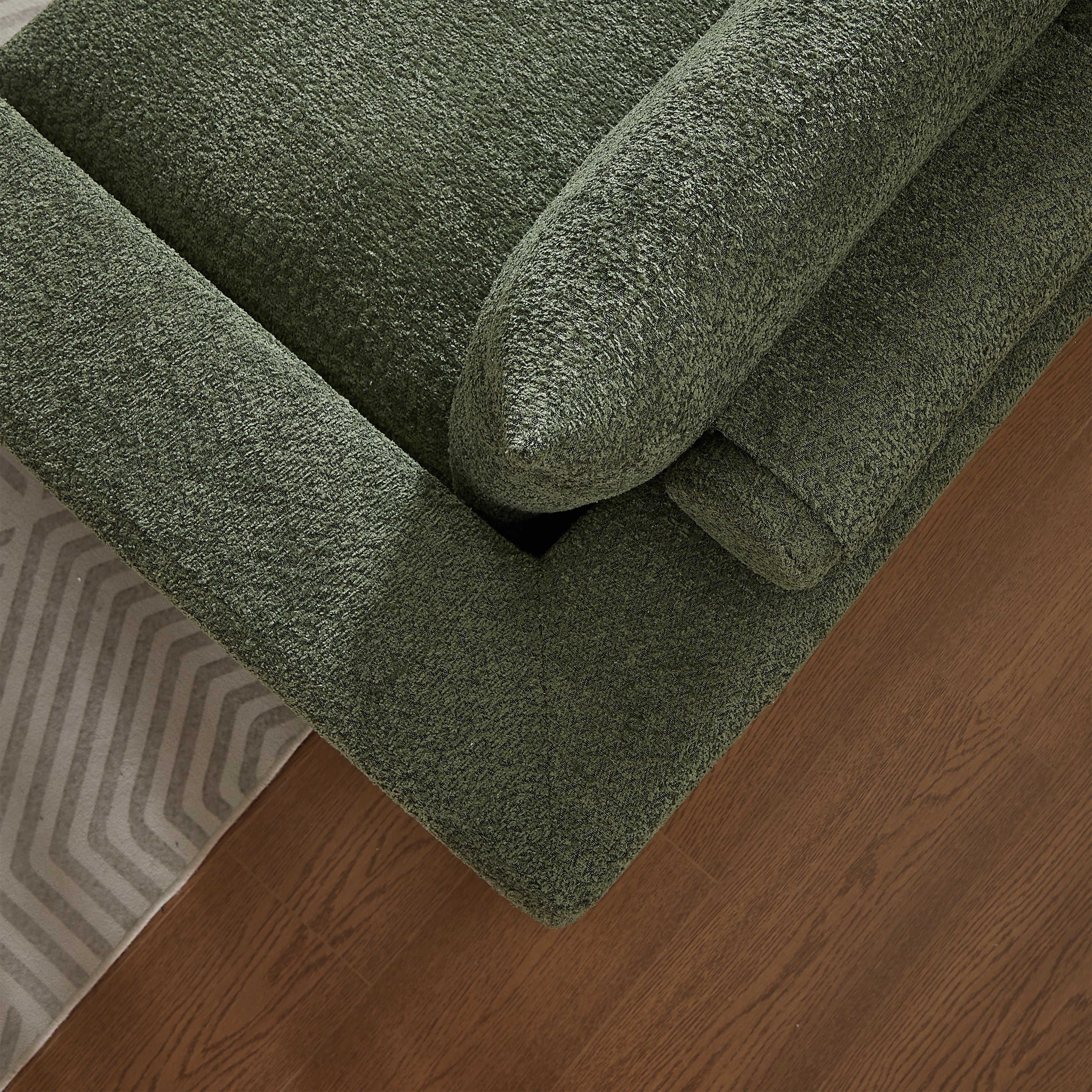 Chenille Sofa Modular L-Shaped Chaise Lounge - No Assembly