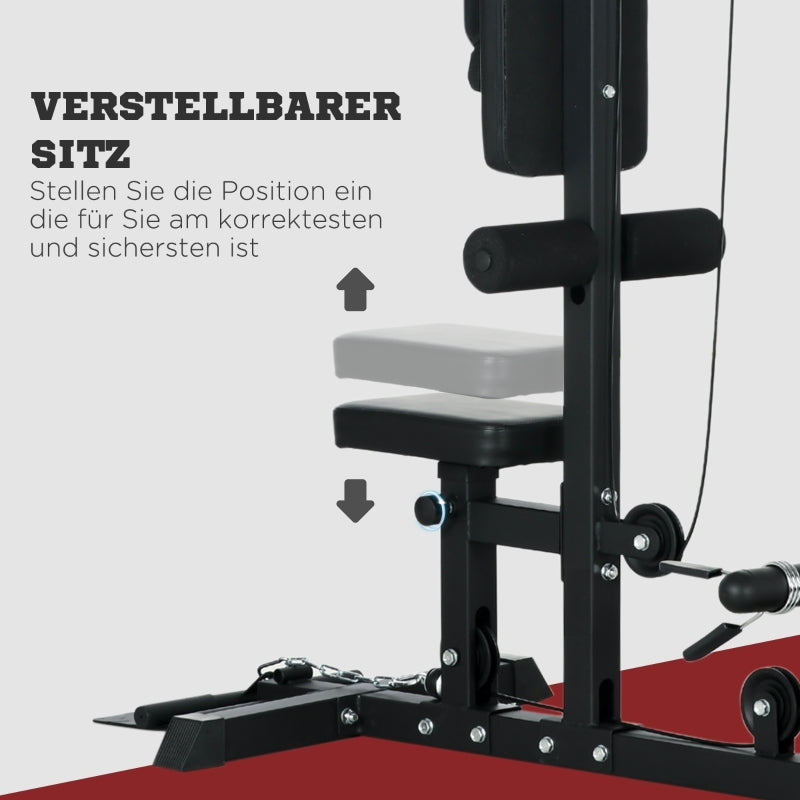 Heimtrainer Rudergerät, Home-Fitness-Gerät, Stahl, Kunstleder, Schwarz