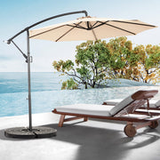 Outdoor Umbrella 14.8 Ft Double Sided Rectangular Large with Crank, Khaki