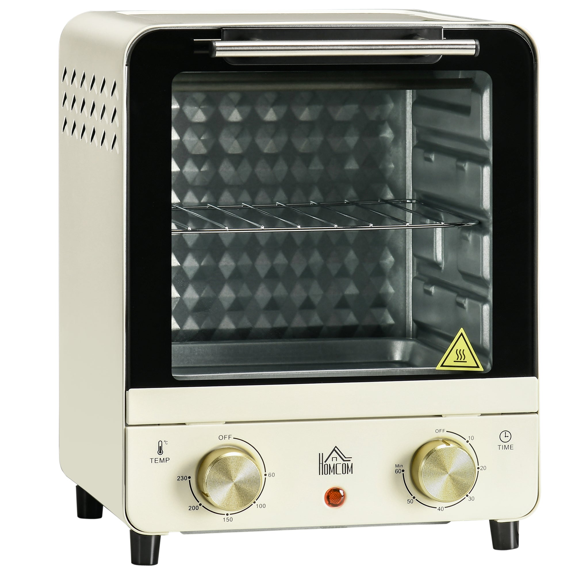 Mini Oven 15L Fan-Assisted 1000W 1-Hour Timer Cream White