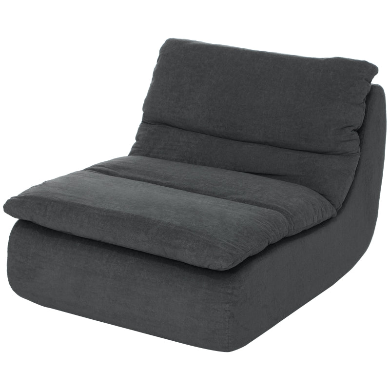 Floor Chair One-Piece Ultra-High-Density Foam, Washable Cover, Gray
