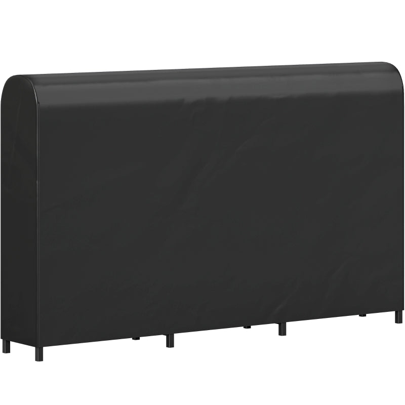 Firewood Rack 199x30x121cm, 0.6m³ Storage with Waterproof Cover, 300kg Capacity, Metal