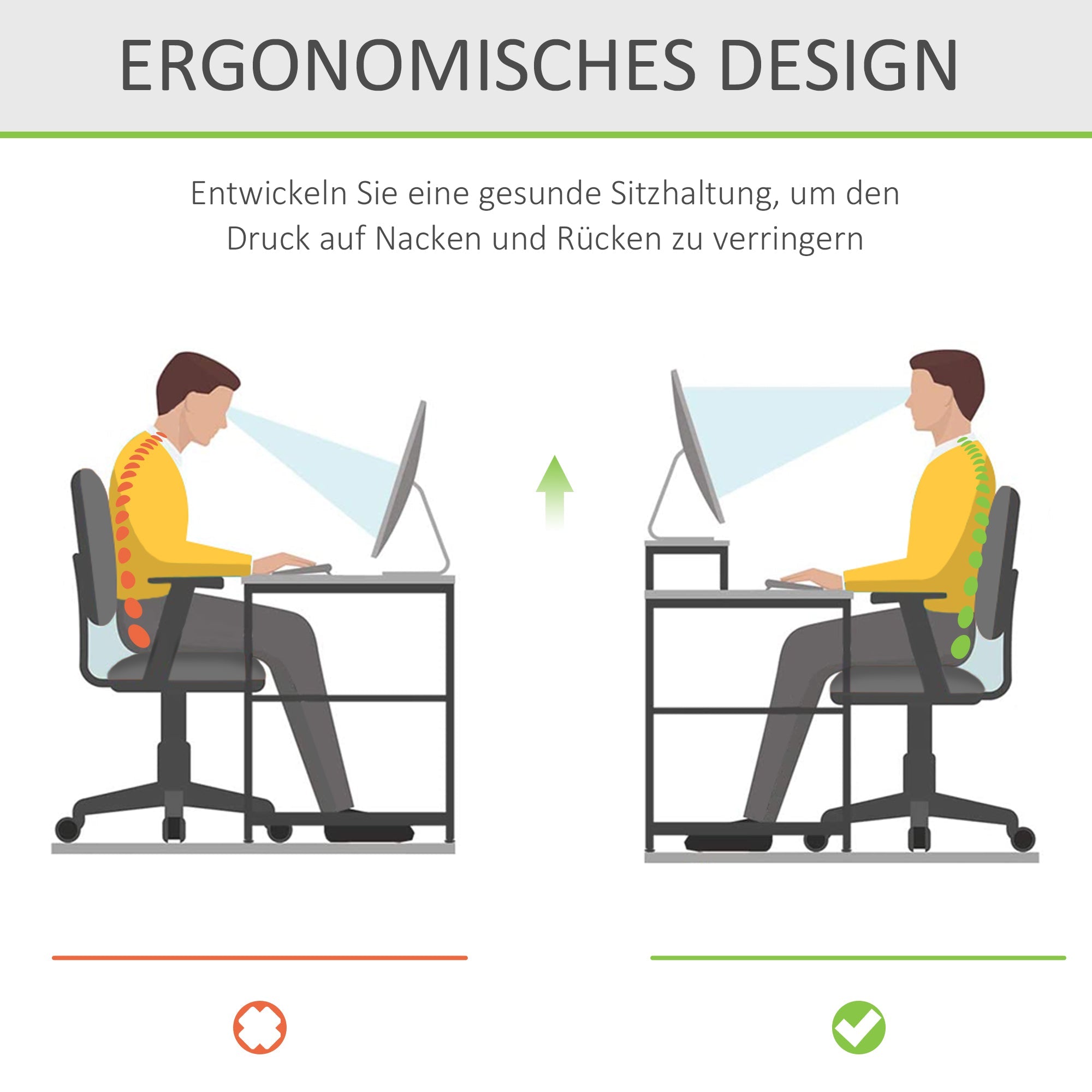 Ergonomic Monitor Stand for Laptop, Computer, Notebook, Transparent Acrylic