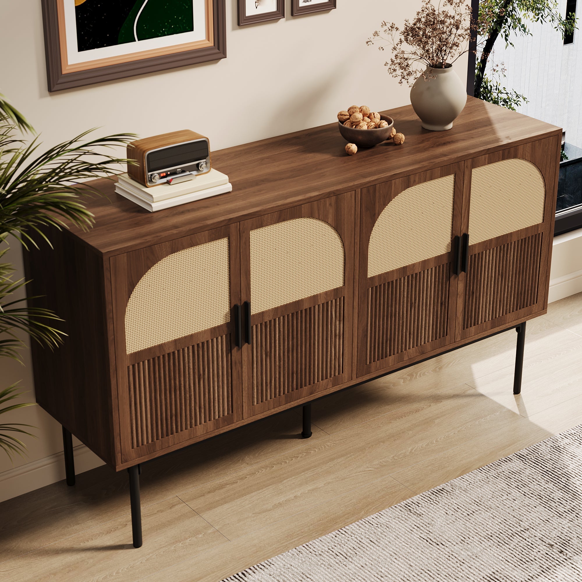 Sideboard Cabinet Buffet Storage Set Modern 140x40x80cm