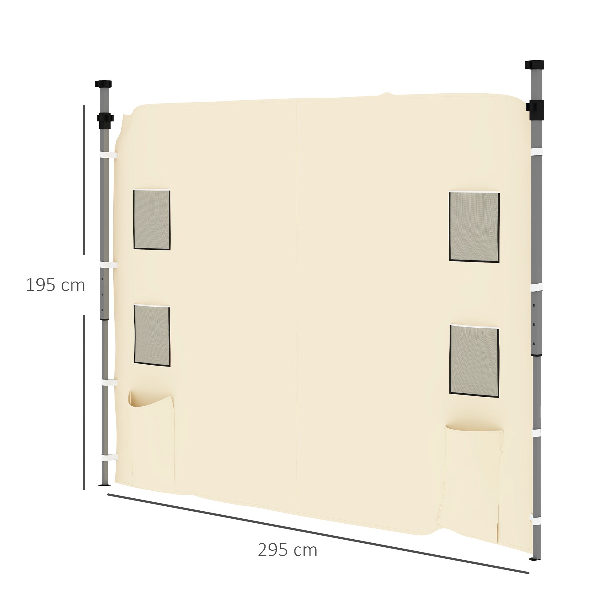 Ersatz-Pavillon-Seitenwand 195 x 295 cm - Beige