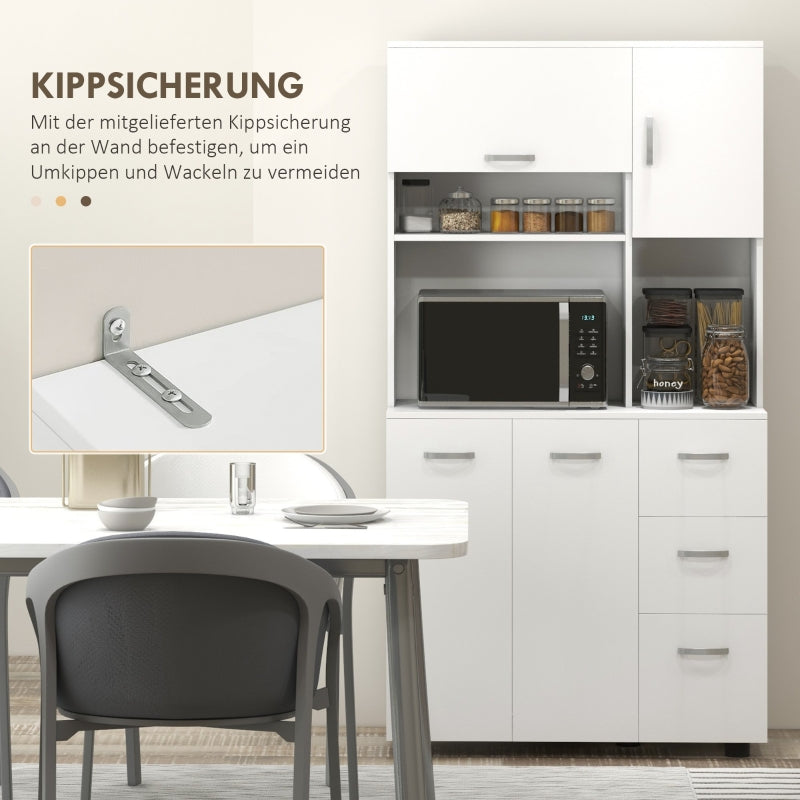 Kitchen Buffet Cabinet Storage with 3 Drawers 3 Shelves 89x168cm White