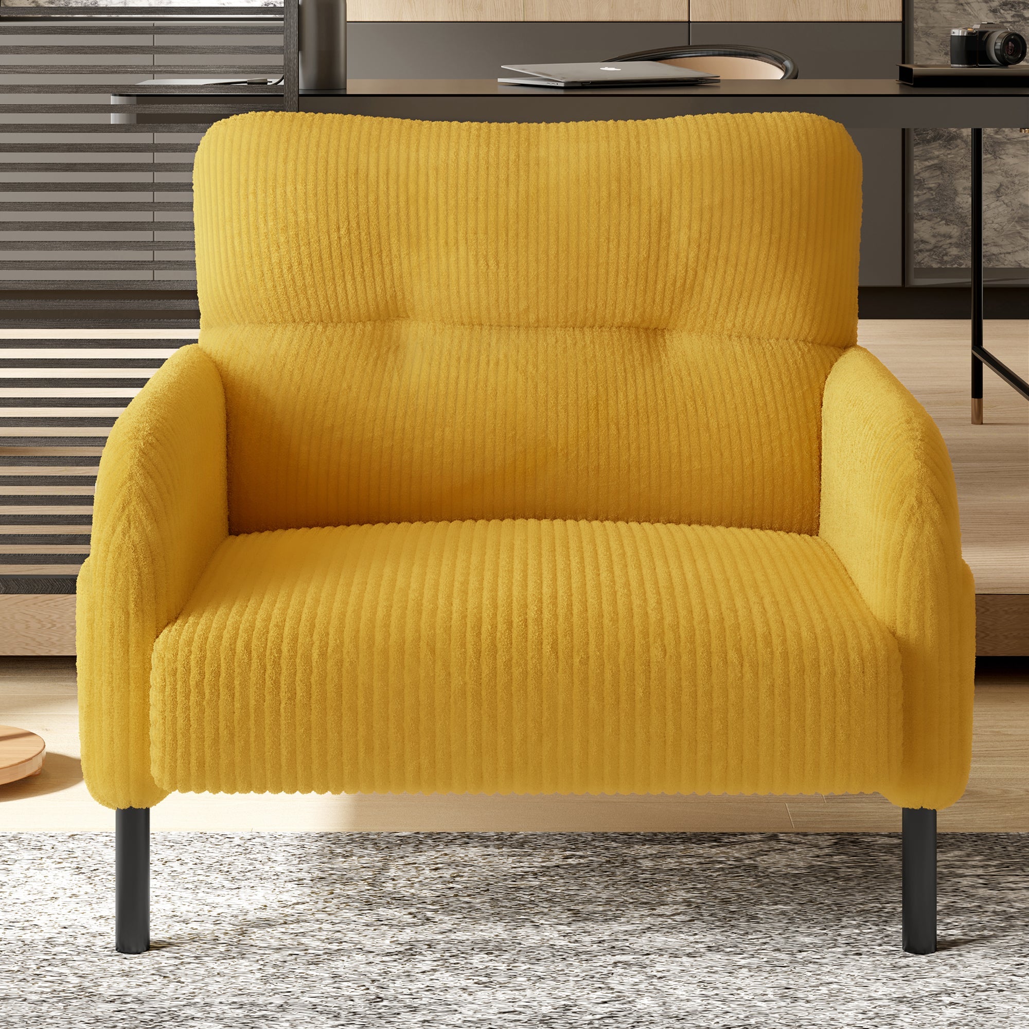 Sofa/Chair, Comfortable Seating with Side Pockets, Velvet Fabric