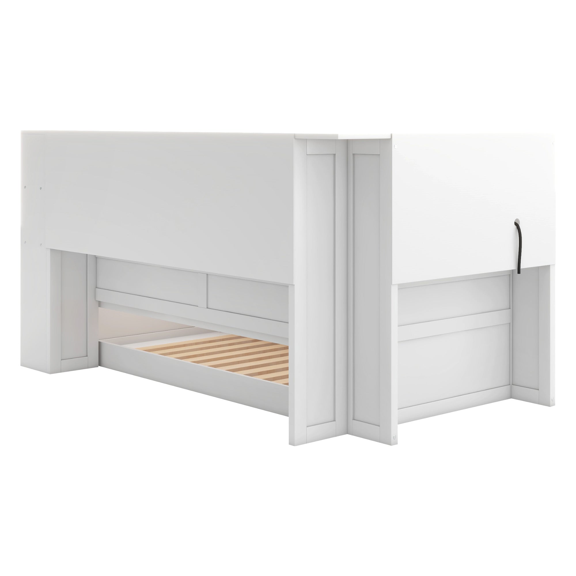Daybed 90x200cm Pull-out Bed Storage USB - White Chipboard