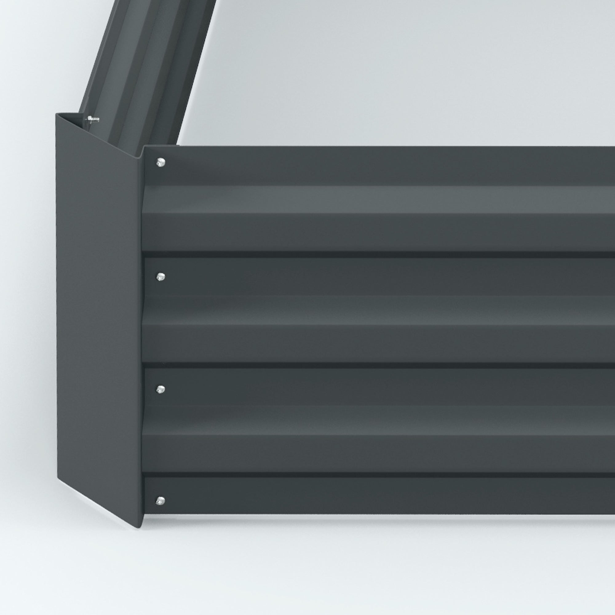 Raised Garden Beds (Set of 2), 100x100x30cm Plug-In Planter Box, Steel