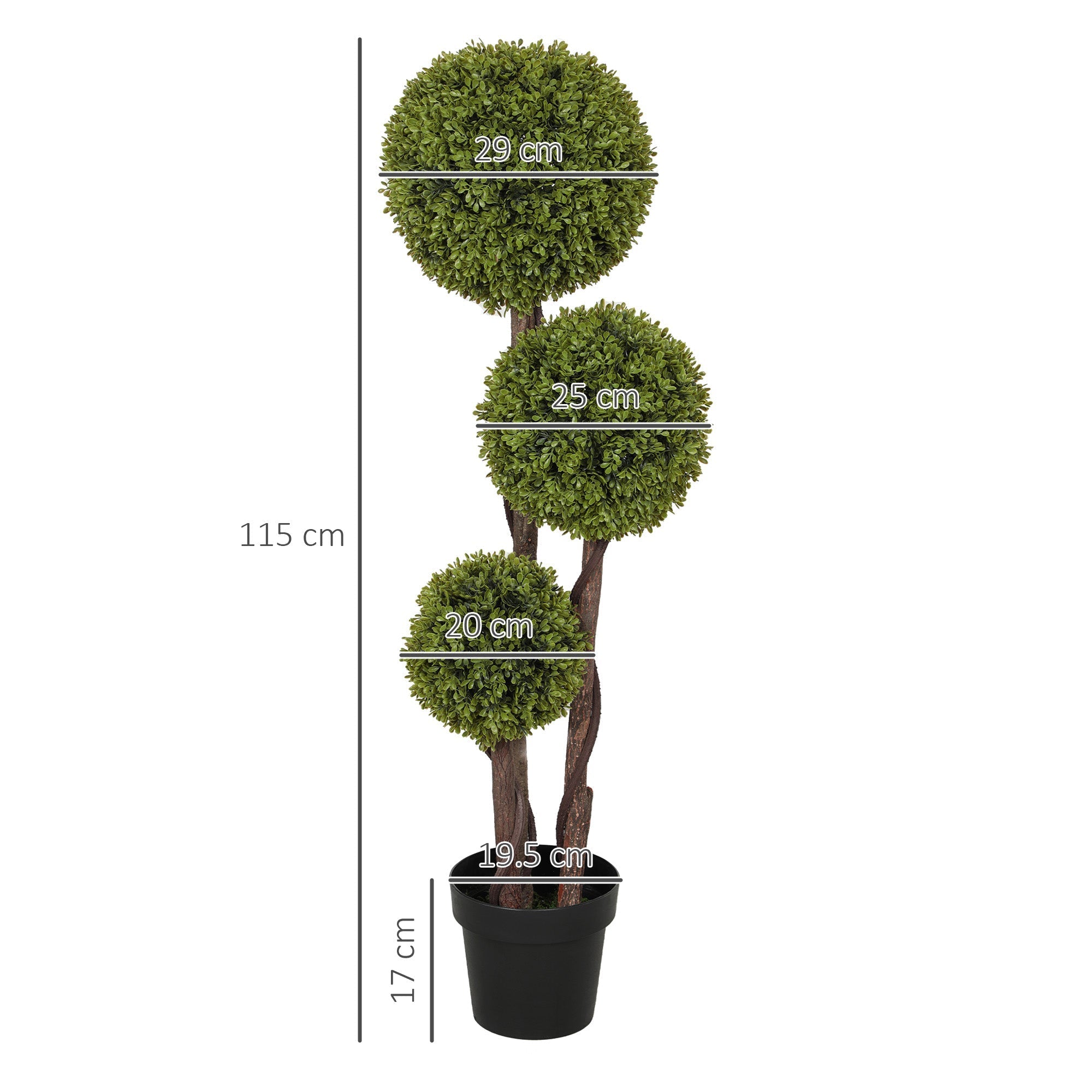 Artificial Boxwood 115 cm Decorative Plant in Pot for Home/Office Green