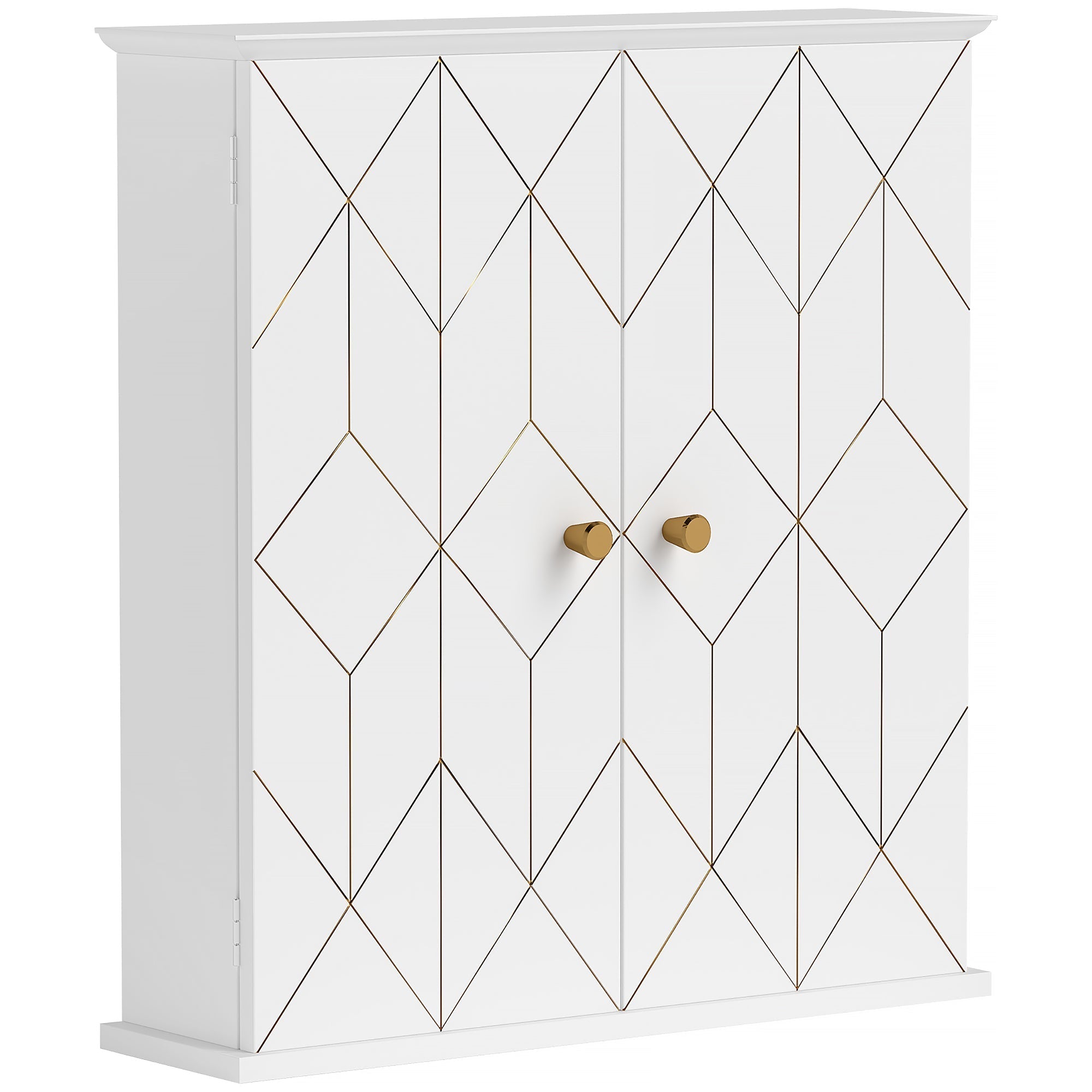 Bathroom Cabinet Wall Mounted Medicine Cabinet 2 Doors Adjustable Shelf White