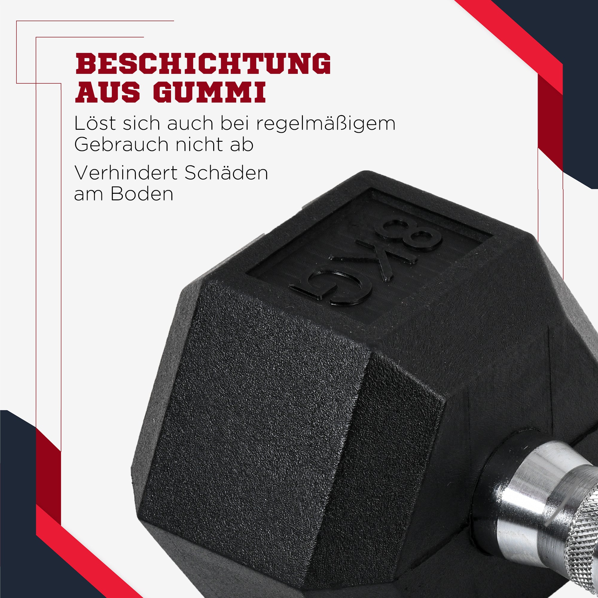 Hexagon Dumbbells, 2x6 KG, Cast Iron, Black