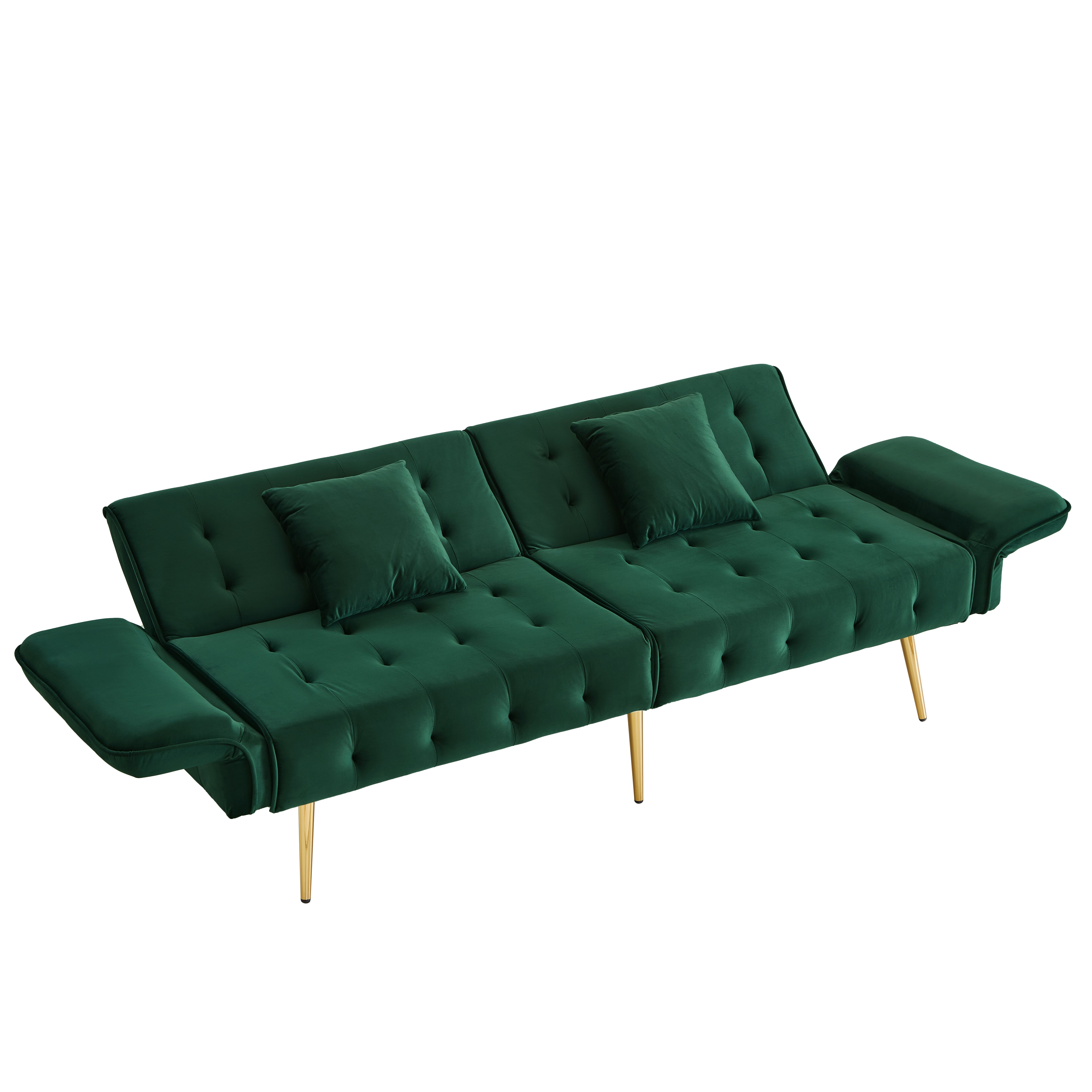 Two-seater Folding Sofa Bed Multifunctional Adjustable Velour
