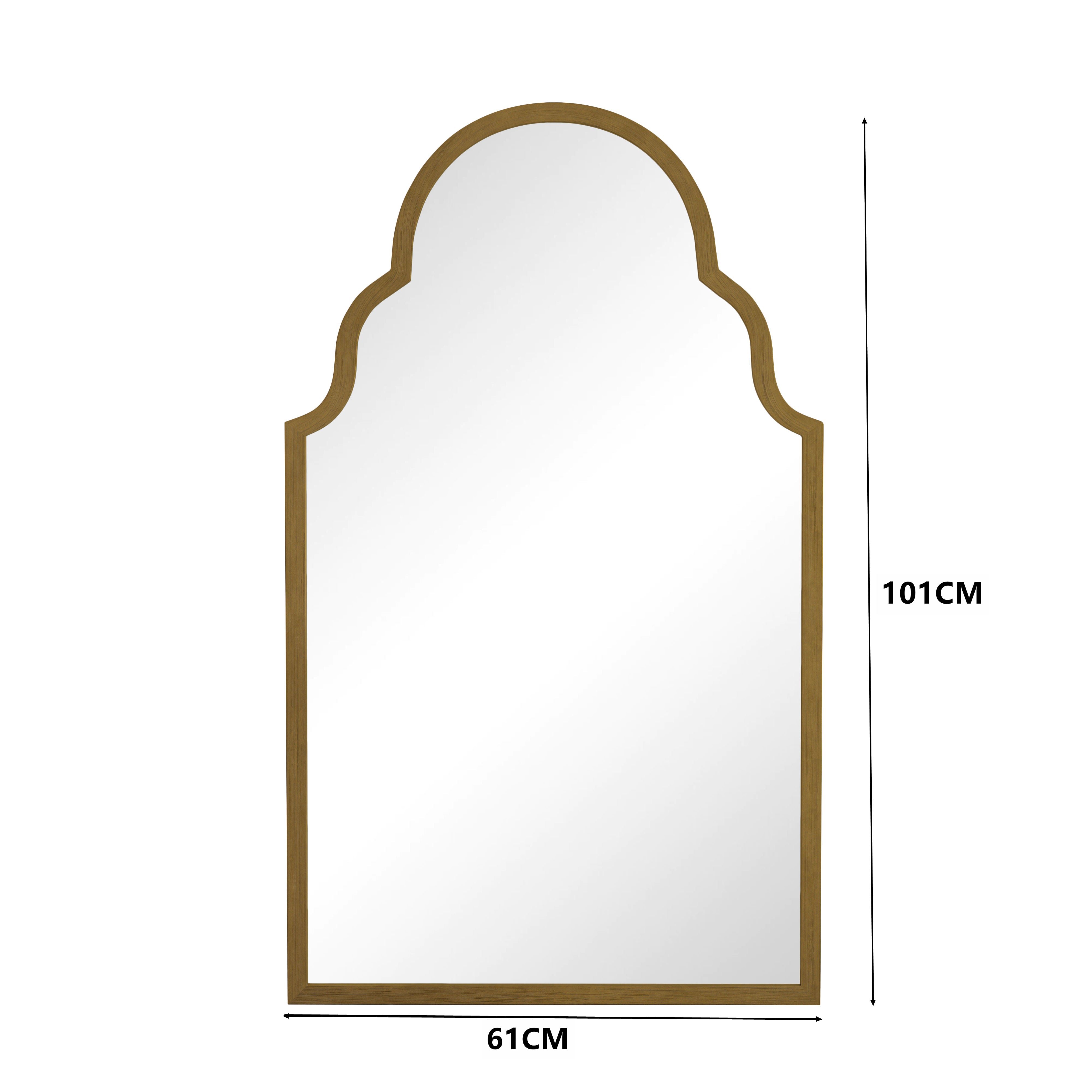 Rectangular Mirror, 61x101CM Wall Metal Frame, Bronze