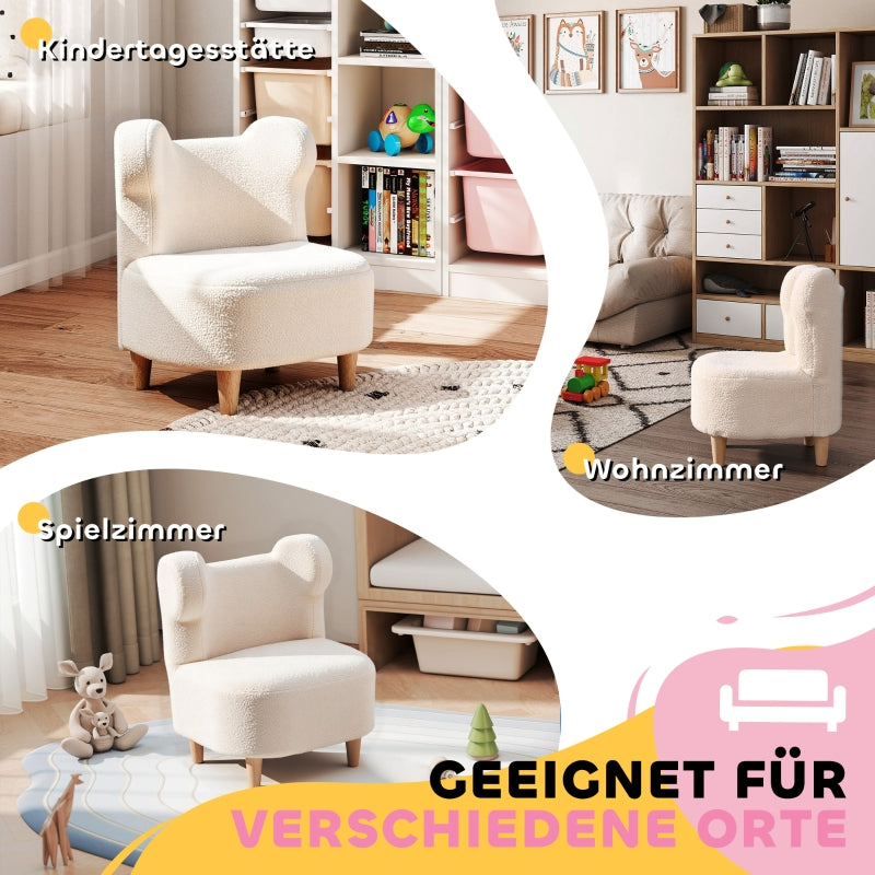 Kindersessel, Bärenohren, Schaumstoff, Beige