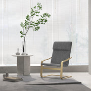 Recliner Chair, Rocking Dining with Headrest, Dark Grey Linen Look