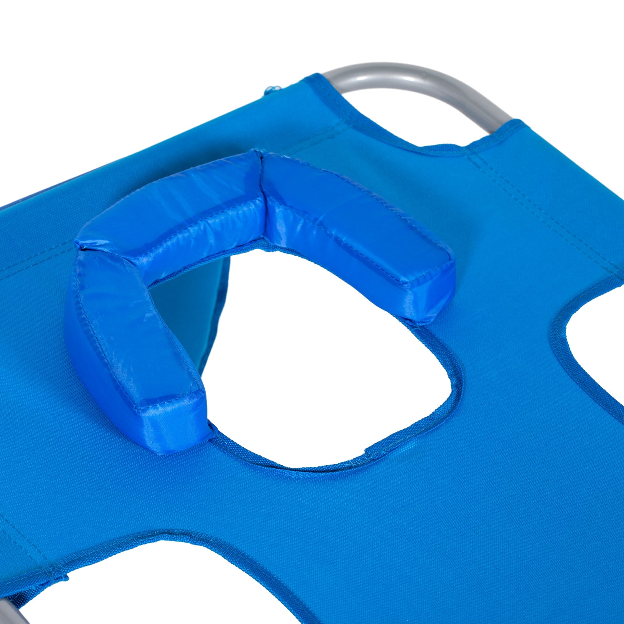 Folding Sun Lounger with Reading Window, 5-Position Adjustable, 120 kg Load Capacity, Blue