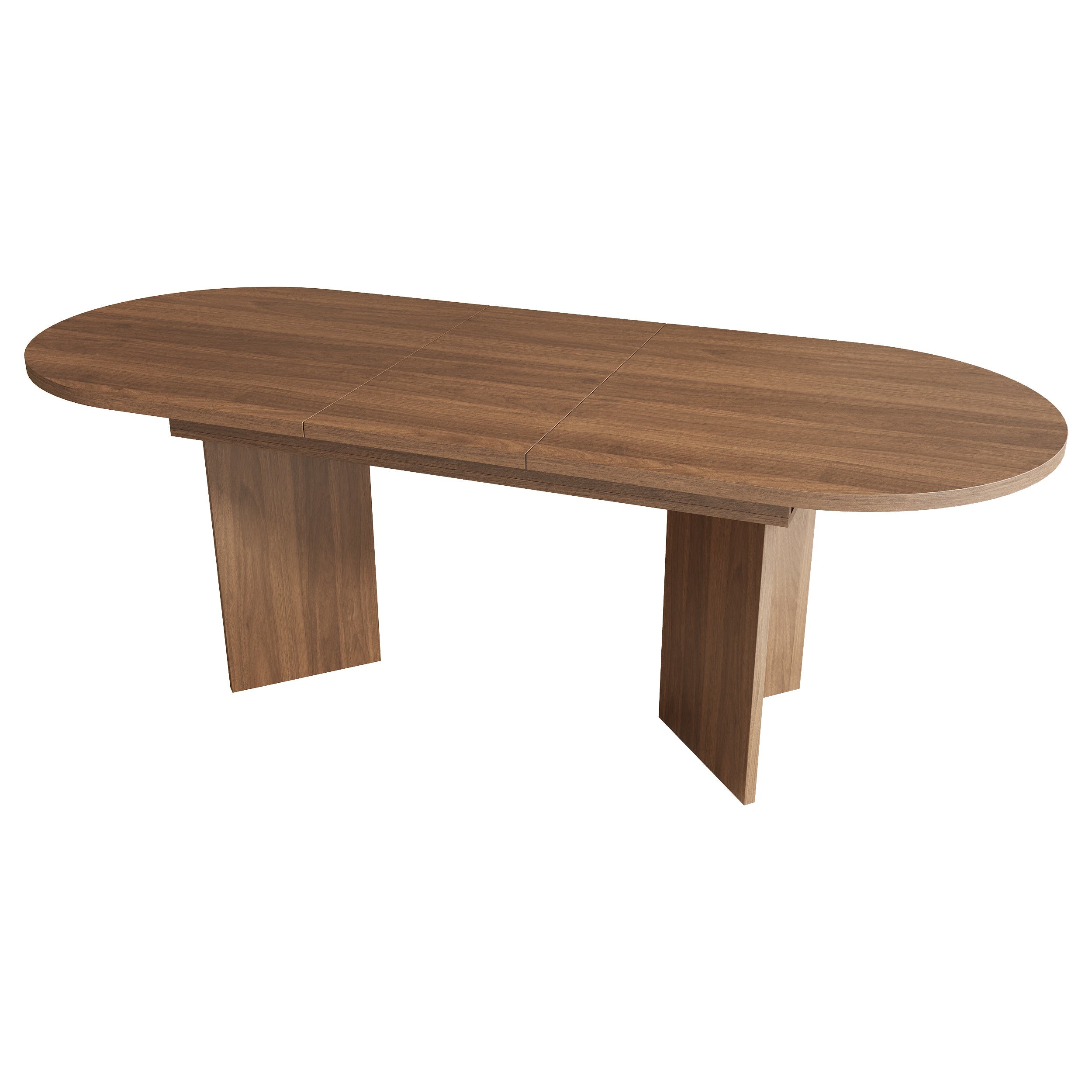 Extendable Dining Table, 120/160 x 80 cm for 4-6 People with Rounded Corners, Walnut